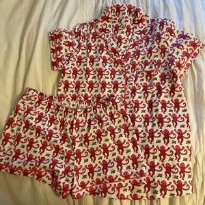 Pink Monkey Polo Pajamas